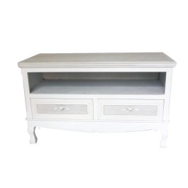 DKD Home Decor Mesa de Centro Estilo Romántico Blanca, Madera MDF, con 2 Cajones y 1 Estante, 100x42x61 cm Precio: 137.36646. SKU: S3033042