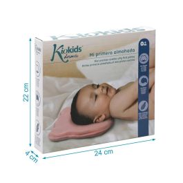 KioKids Almohada Ergonómica para Bebés Rosa Anti Plagiocefalia +0 Meses con Cavidad Central Algodón 100%
