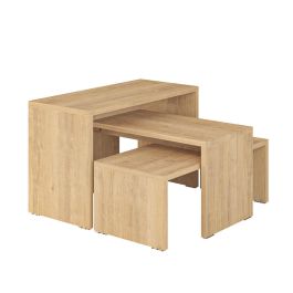 Juego de 3 mesas Alexandra House Living Roble Madera MDP 32 x 65 x 30 cm 24 x 65 x 30 cm 39 x 65 x 30 cm