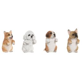 DKD Home Decor Figura Decorativa de Perro Maceta Shabby de Resina Blanco Marrón 8 x 14 x 8 cm (4 Unidades) Precio: 21.49999995. SKU: B19QNX49GG