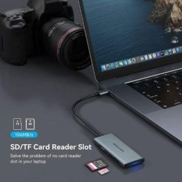 Vention TOPHB Docking USB Tipo-C 6 en 1 con HDMI 4K, 3x USB 3.0, Lector SD/MicroSD, 5 Gbps, Gris Vention TOPHB Docking USB Tipo-C 6 en 1 con HDMI 4K, 3x USB 3.0, Lector SD/MicroSD, 5 Gbps, Gris