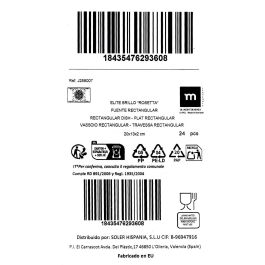 La Mediterranea Bandeja Rectangular Rosetta 20 cm x 13 cm (24 Unidades)
