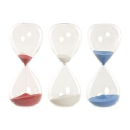 DKD Home Decor Hangzhou design 26a Reloj de Arena Atlantico Cristal Azul Rojo Blanco 6.5 x 16 x 6.5 cm (6 Unidades)