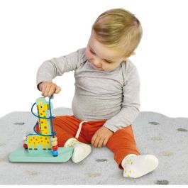 SES Creative Laberinto de Cuentas de Jirafa para Bebés, Juguete de Motricidad Fina Seguro, Desarrollo Habilidades Manuales y Colores