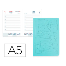 Liderpapel Icaria Agenda 2026 Día Página A5 Encuadernada Tapa Simil Piel Azul Claro Papel 70gr FSC Precio: 13.6488. SKU: B198VSACKL