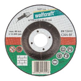 Wolfcraft Disco de corte para piedra Ø115x2,5x22,23mm 1621099, para amoladoras angulares, velocidad máxima 80m/sec