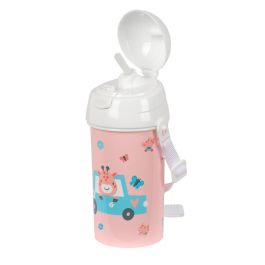 Botella de Agua Safta Jirafa Coral PVC 500 ml