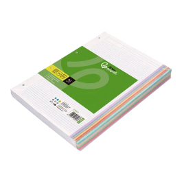 Liderpapel Recambio A4 120 Hojas 90gr Cuadro 5 mm 4 Taladros Bandas Colores Pasteles