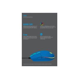 Logitech G102 Lightsync Ratón Gaming USB Tipo A Azul 8000 DPI 1 ms