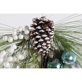 DKD Home Decor Decoración Colgante Navidad Moderna, Diseño Puerta, Material PVC, Colores Azul, Marrón, Verde, Blanco, 12x65x28 cm