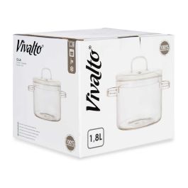 Olla De Borosilicato 1800Ml Vivalto 15X16CM (6 Unidades) Olla De Borosilicato 1800Ml Vivalto 15X16CM (6 Unidades)