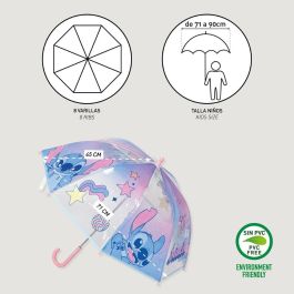 Cerdá Paraguas Manual de Burbuja Transparente con Diseño de Stitch 45 cm, Ideal para Niños a partir de 3 años, Color Azul Cerdá Paraguas Manual de Burbuja Transparente con Diseño de Stitch 45 cm, Ideal para Niños a partir de 3 años, Color Azul