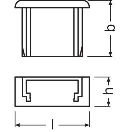 Ledvance LVE-4058075277571 Tapón Final Perfil Plano para Tiras LED -PF02/EC, Perfil Bajo y Montaje Rápido, Pack 2