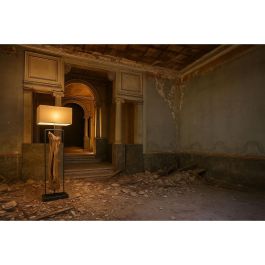 Lámpara de Pie Home ESPRIT Negro Beige Natural 220 V 60 X 25 X 192 CM