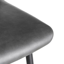 Taburete Negro Metal / Simil Piel 47 X 47 X 103 cm