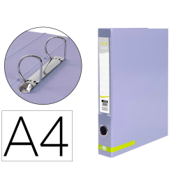 Liderpapel Carpeta de 2 Anillas 25 mm A4 Forrado Color System Lavanda con Ollao y Tarjetero Precio: 2.9974967. SKU: B1237GQE45