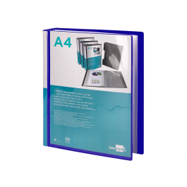 Liderpapel Carpeta Personaliza 37862 A4 Azul con 100 Fundas de Polipropileno y Cajetín