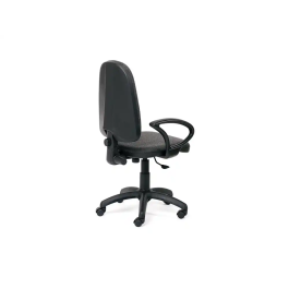 Rocada Silla de Oficina Brazos Fijos Base Nylon Respaldo y Asiento Tela Ignífuga Gris