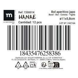 La Mediterranea Bol Aperitivo Japonés 11x6 cm Surtido 6 Decoraciones (36 Unidades)