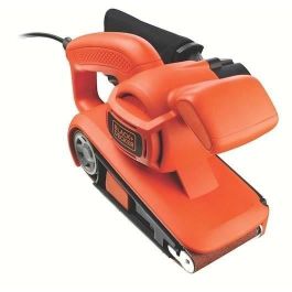Black + Decker Lijadora de banda 720W 75x457mm. Rodillo pequeño para bordes, sup. lijado 75x150mm, centrado auto., bolsa de polvo.