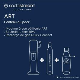 Sodastream SOD7290116740249 Máquina de agua con gas ART Mandarine, incluye botella 1L compatible lavavajillas y recarga gas 60L