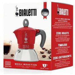 Bialetti Moka Induction Cafetera Italiana Roja 2 Tazas