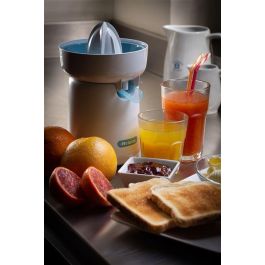 Ariete 417/01 Exprimidor Breakfast Blanco 40W con Boquilla Antigoteo, Ideal para Naranjas, Pomelos y Limones