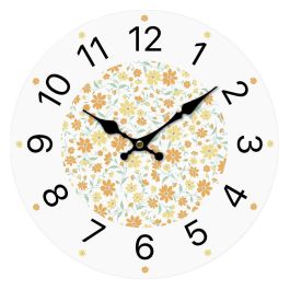 Reloj de Pared Versa Madera Flores 4 x 30 x 30 cm Reloj de Pared Versa Madera Flores 4 x 30 x 30 cm