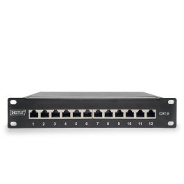 Digitus Patchpanel 1HE 12-Port Cat6 ClassE Apantallado Negro