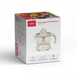 Livoo Exprimidor Eléctrico DOD131C - 25W, Conos Grande y Pequeño, 700ml, Blanco Roto, para Cítricos
