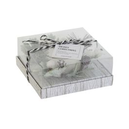 Vela DKD Home Decor Blanco Navidad 15 x 15 x 5.5 cm 13 x 13 x 5,5 cm