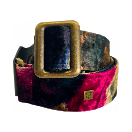 GETM Correa Guitarra Bajo The Jd Magenta Polipiel Piel Terciopelo Estampado Acuarela Ajustable 165cm