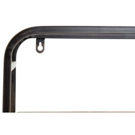 DKD Home Decor Repisa Loft Estantería de Pared con Barra Colgador, Metal y MDF, Marrón Oscuro Negro 71x16x20.5 cm