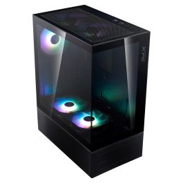 XPG Invader X Mini Midi Tower PC Caja Negro ATX 5 Ventiladores ARGB Ventana Lateral Compacta con Vista Panorámica