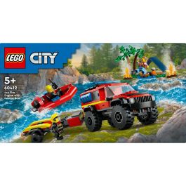 LEGO 60412 City Camión Bomberos 4x4 con Barco Rescate para niños de 5+ años - 301 piezas