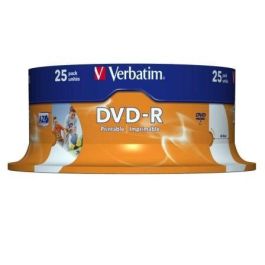 VERBATIM DVD-R 4.7GB 16x Imprimibles brillo (Tarrina 25) VERBATIM DVD-R 4.7GB 16x Imprimibles brillo (Tarrina 25)