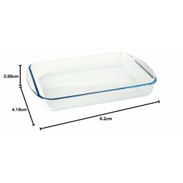 Pyrex Iconic'S Fuente Rectangular para Horno de Vidrio Borosilicato Transparente 40x27x6 cm Apta Lavavajillas y Microondas