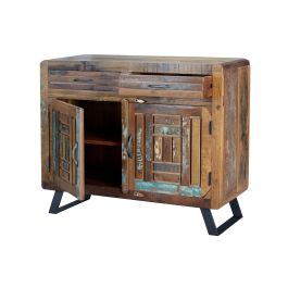 Giner y Colomer Cómoda Madera Reciclada Multicolor 2 Puertas 2 Cajones
