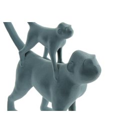 DKD Home Decor Figura Tropical Verde Rosa Resina Mono 8 x 27.5 x 22.5 cm (2 Unidades)