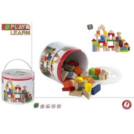 Color Baby Construcción con 50 Bloques de Madera en Cubo