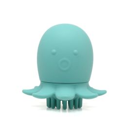KioKids Cepillo Masajeador Champú de Silicona para Bebé, Masaje Suave Cuero Cabelludo Sensible, Relajante, Edad +4 Meses, Color Verde
