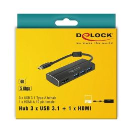 DELOCK 63931 Adaptador USB-C a 3 USB 3.0 + HDMI 4K 30Hz DP Alt Mode