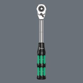 Wera 8006 SC 1 Zyklop Hybrid - Juego de Llaves de Tubo con Mango de Carraca 1/2", Resistente a la Corrosión, Negro/Cromo/Verde