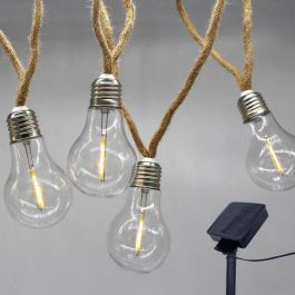 Lumisky LUM3760093543361 Guirnalda luz solar FANTASY CORD SOLAR 7,50 m 10 bombillas transparentes LED blanco cálido