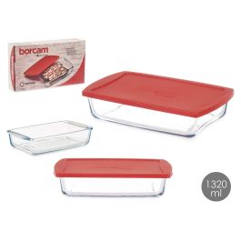Bandeja Rectangular Con Tapa Borcam 1320Ml Pasabahce 26X6CM (4 Unidades)