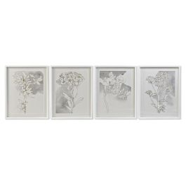 Cuadro Romantico DKD Home Decor Gris Blanco 2.5 x 70 x 55 cm (4 Unidades)