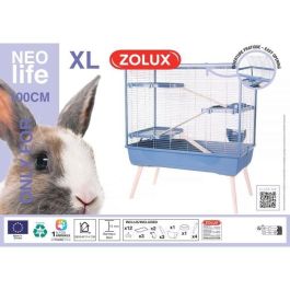 Zolux Jaula Elevada Néolife ZOL1694213720430 para Conejos, 3 Niveles, Azul, 99 x 54 x 114 cm