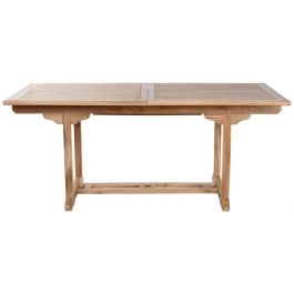 DKD Home Decor Mesa Comedor Jardín/Terraza Teca Marrón 180-240x100x75 cm Extensible con 8 Sillas Plegables (Set 9 Piezas)