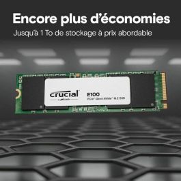 Crucial E100 SSD Disco Duro Sólido 480 GB PCIe Gen 4.0 x4 NVMe M.2 2280 Lectura 4700 MB/s Escritura 2500 MB/s CT1000E100SSD8