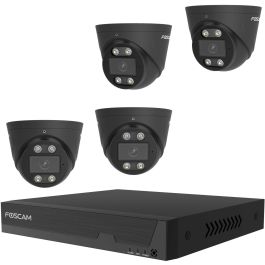 Foscam FNA108E-T4-2T Set de Cámara de Vigilancia con 4 Cámaras y Grabador 4K Negro